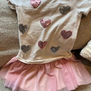 Flapdoodles Short Sleeve Tee with Heart Accents